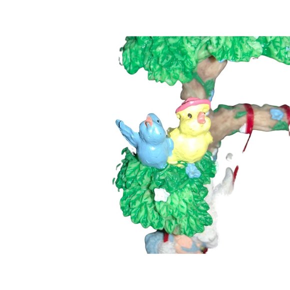 Tabletop Easter Decor- Rabbits Swinging in Tree - Picture 3 of 9